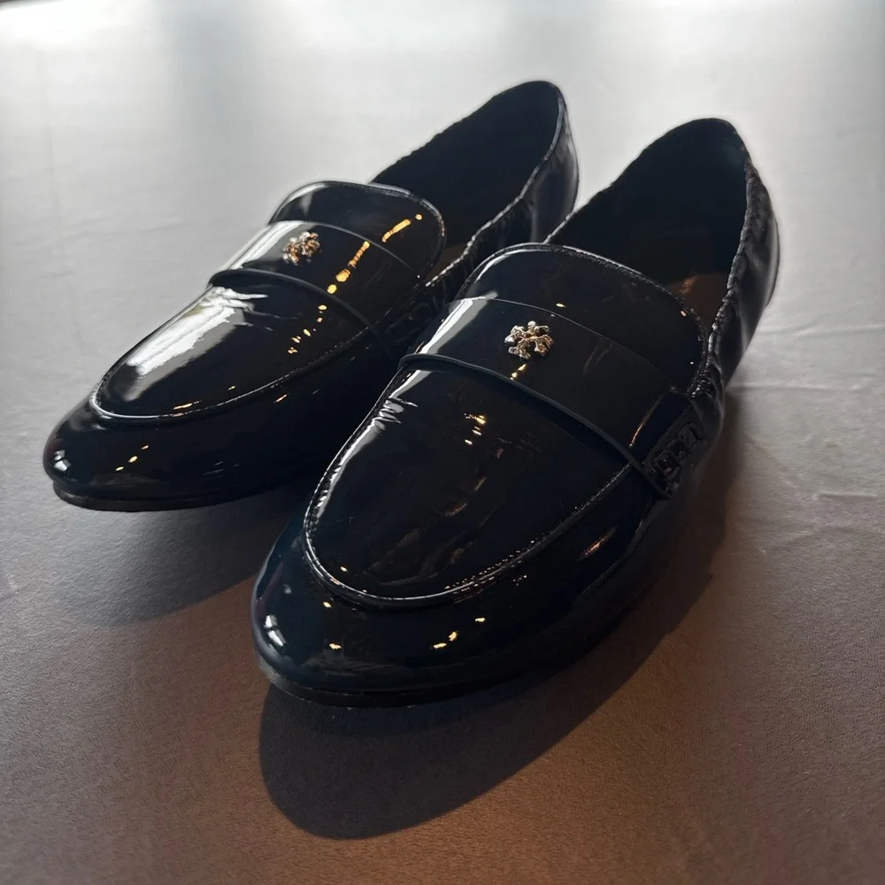 Tory Burch Patent Leather Loafers, Deep Navy | 8M - Picture 7 of 12
